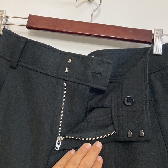 Everlane Black Wide Leg Pants Size 8 Cotton Lyocell High Waist Trousers - Picture 7 of 11